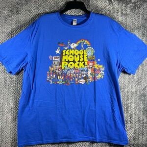 School House Rock Vintage Look Gildan Soft Style Men’s T-shirt XXL Blue